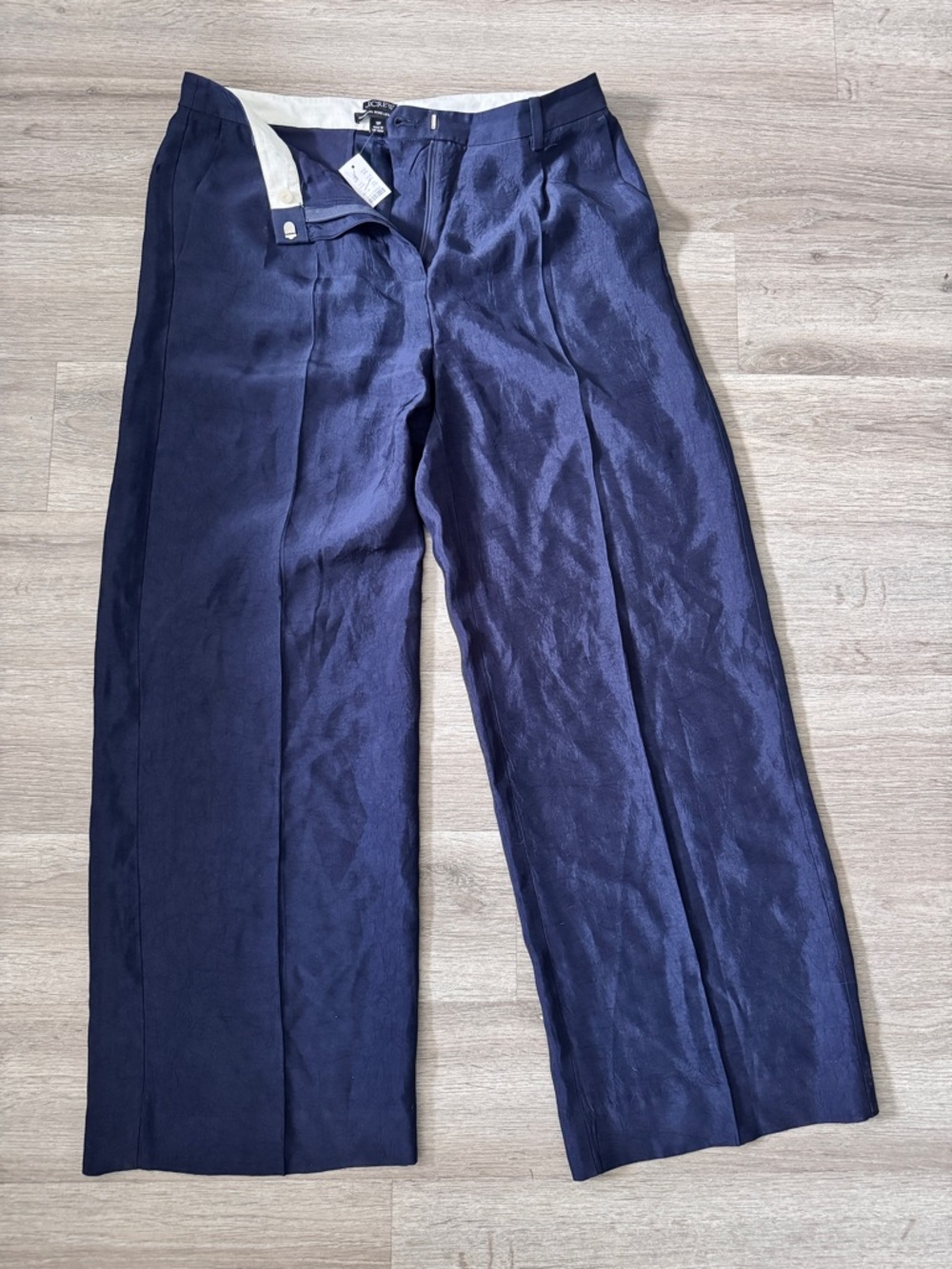 J. Crew Essential Wide Leg Pant in textured satin